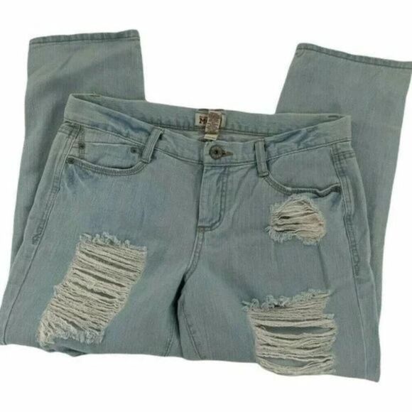 Mudd Junior Girls Blue Cotton 5 Pockets Light Wash Denim Straight Leg Jean Sz 11 - Picture 4 of 7